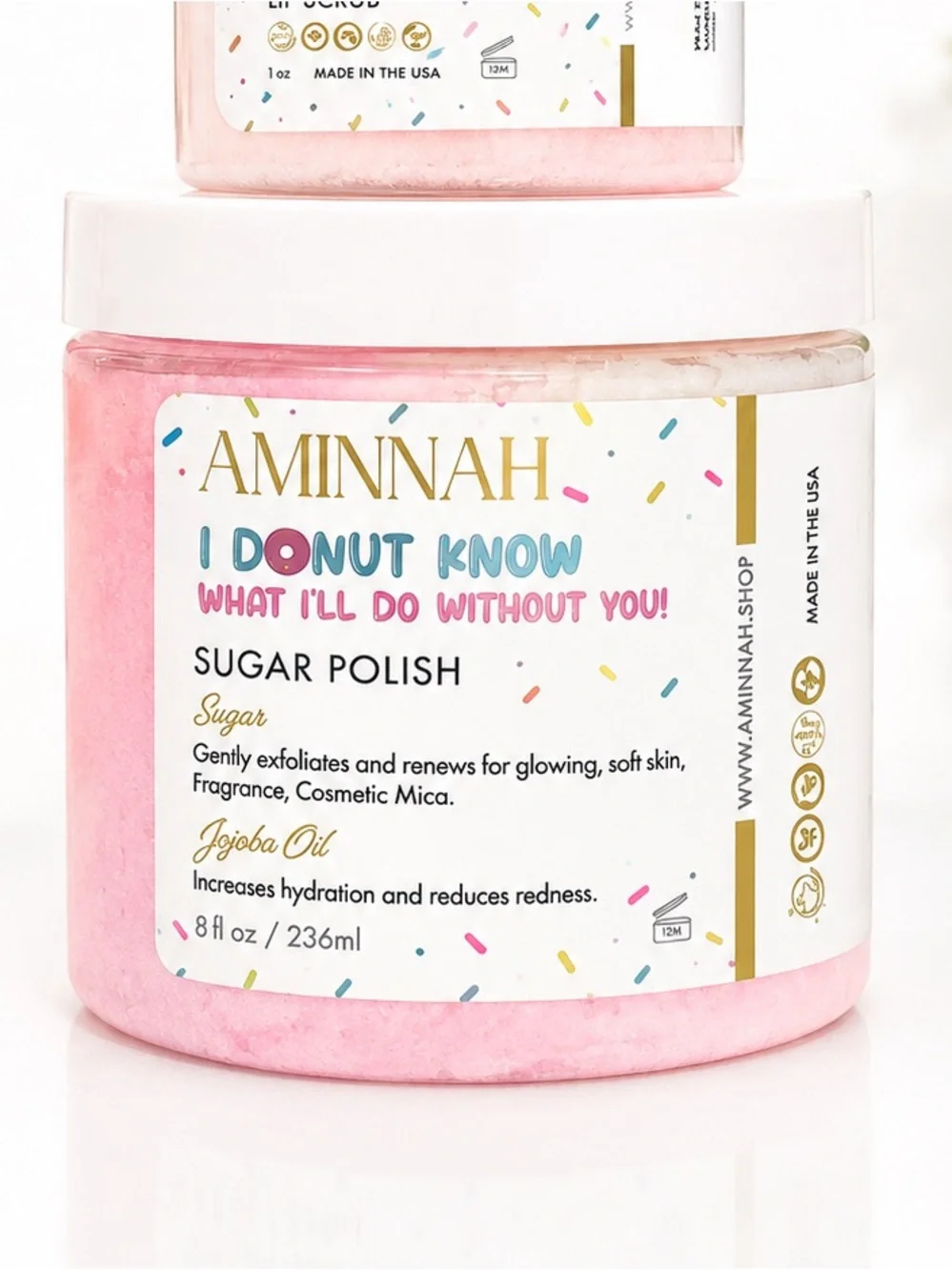 *Buy Now* Aminnah Sugar Polish & Lip Scrub Duo - I Donut Know